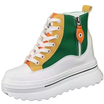 мода Модные женские кроссовки для папы на осень и зиму с цветовым сочетанием, увеличивающие рост на 10 см, повседневные кроссовки с толстой подошвой и высоким верхом для женщин 34