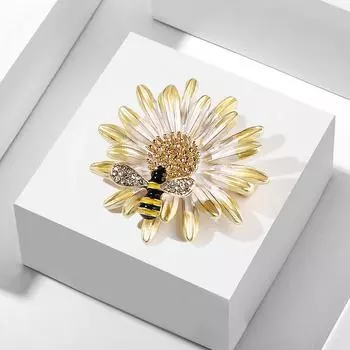 Мода Мультфильм Простая Эмаль Сплава Масляная Капля Пчела Ромашка Брошь Булавка Аксессуары Для Одежды