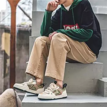 мода Мужская обувь Повседневная мужская обувь на платформе Кожаная обувь для прогулок на открытом воздухе Теннис Модные дизайнерские роскошные мокасины Студенческая летняя обувь на плоской подошве 39 хаки