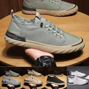 мода Мужская повседневная обувь Ice Silk Cloth Canvas Shoes Кроссовки Новые дышащие мужские туфли-лоферы на плоской подошве Мужская вулканизированная обувь Trend 2024 47