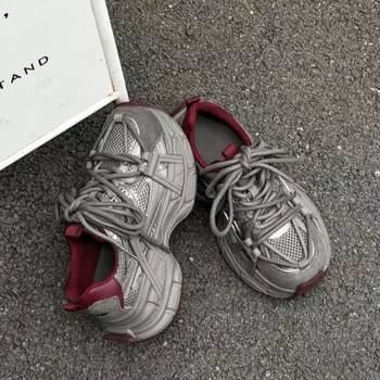 мода на открытом воздухе женская обувь на шнуровке осень 2024 высокое качество повседневная удобная мода нескользящая женская обувь Zapatillas De Mujer 35 чёрный