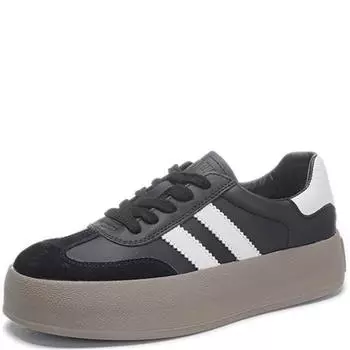 мода натуральная кожа классические ретро немецкие кроссовки женские спортивные повседневные Forrest новые простые уличные туфли белые туфли женские 35 бежевый