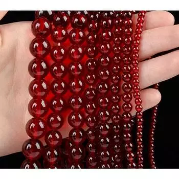 Мода Натуральный Камень Гранат Красное Стекло Очарование Свободные Бусины DIY Круглые Бусины Ювелирные Аксессуары 4mm approx 40pcs