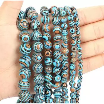 Мода Натуральный Камень Синий Малахит Очарование Свободные Бусины DIY Круглые Бусины Ювелирные Аксессуары 4mm-40pcs