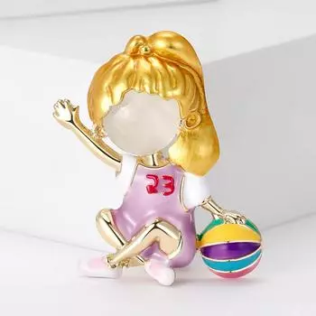 Мода Нет. 23 Баскетбольная брошь для маленькой девочки Ниша Высококачественное женское платье Костюм Аксессуары Соответствие корсажу