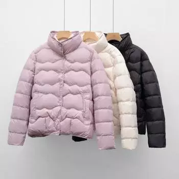МОДА Новая куртка-пуховик для женщин, новый национальный стандарт 90 пух, простая свободная повседневная модная новая куртка, трендовая одежда для хлеба, одежда S
