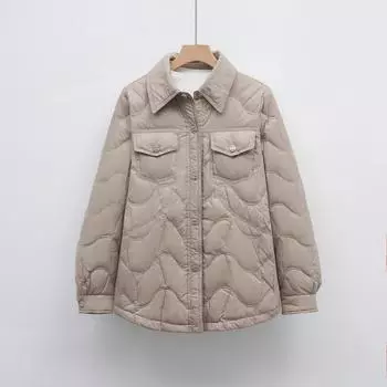 МОДА Новая куртка-пуховик Новая пуховая рубашка National Standard 90 Пуховик Женская зимняя мода Новая куртка Обтягивающая одежда S чёрный