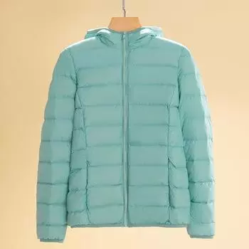 МОДА Новая женская легкая куртка-пуховик Повседневная теплая свободная короткая куртка с капюшоном большого размера Одежда S белый