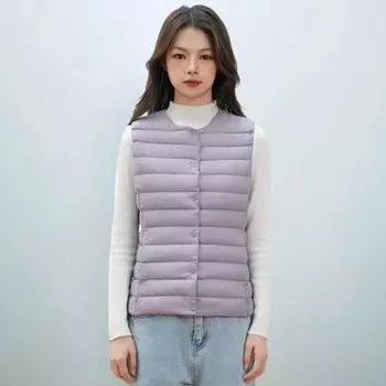 МОДА Новая женская новая флисовая куртка National Standard 90 с круглым вырезом и V-образным вырезом, легкая пуховая куртка, жилет, пуховый жилет, одежда S чёрный