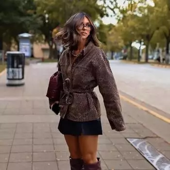 МОДА новая женская одежда Американский ретро леопардовый принт стиль Майяра лямки свободная куртка куртка Одежда S