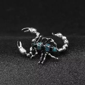 Мода Новая Золотая Серебряная Позолоченная Эмаль Брошь Скорпион Личность Темперамент Корсаж Лацкан Булавка Мужская Одежда Аксессуары Подарки