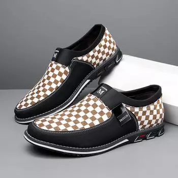 Мода Новейшая 2024 Кожаная Обувь Мужская Повседневная Обувь Мокасины Дышащие Кроссовки Слип Мужская Обувь Кожа 39 красный