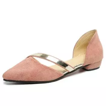 Мода Новейшая тенденция моды Женские блестящие туфли на плоской подошве Туфли без застежек Женские туфли на плоской подошве с мелким носком Женские туфли на плоской подошве из искусственной замши с блестками 4 серый