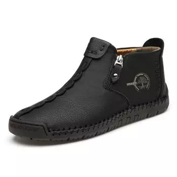 Мода Новинка 2024 года, повседневные мужские кроссовки из натуральной кожи ручной работы, мужская дышащая кожаная обувь, легкие ботильоны для активного отдыха 38