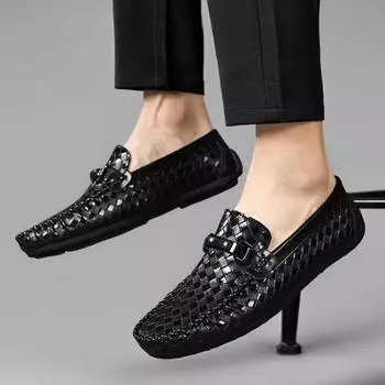 Мода Новинка Мужская кожаная обувь Мода 2024 Мужская повседневная обувь Слипоны Элегантная распродажа Классическая оригинальная ретро обувь класса люкс Предложение тренда 39