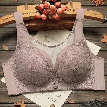 мода Новое анти-легкое нижнее белье большого размера немагнитное и не стальное кольцо эластичное бок грудь 80B красный