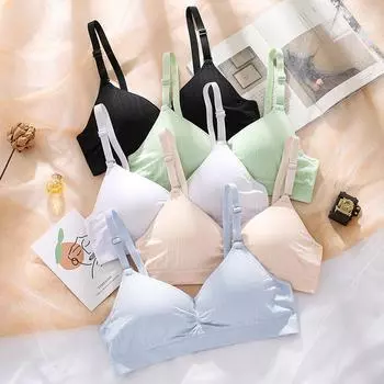 мода Новое нижнее белье для девочек с мягкой чашкой маленькая грудь чашка ab фланговая девушка макарон конфетный цвет 70B белый