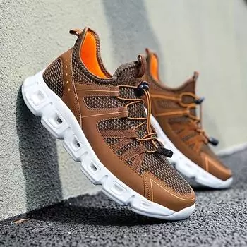 Мода Новые Модные Мужские Кроссовки Сетчатые Повседневные Туфли Мужские Туфли На Шнуровке Легкие Вулканизированные Туфли Прогулочные Кроссовки Zapatillas Hombre 39
