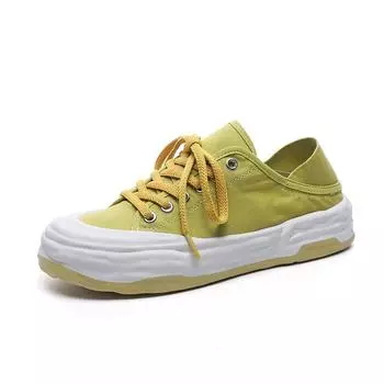 мода Новые модные парусиновые туфли, увеличивающие рост, женские вулканизированные туфли, дышащая платформа, повседневная обувь, женские туфли на плоской подошве, кроссовки на шнуровке 35 чёрный