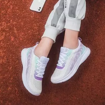 мода Новые модные сетчатые четырехсезонные легкие плетеные спортивные женские туфли женские популярные универсальные повседневные кроссовки для бега 35