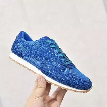 мода Новые модные женские блестящие кроссовки повседневные блестящие вулканизированные туфли женские сетчатые туфли на шнуровке на платформе удобные модные туфли большого размера 43 35 чёрный