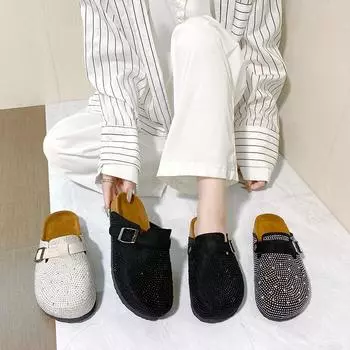 мода Новые модные женские тапочки со стразами повседневные удобные летние туфли на платформе износостойкие женские туфли больших размеров 35-45 35 бежевый