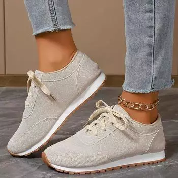 Мода Новые однотонные женские туфли из вулканизированной кожи на плоской подошве со шнуровкой Повседневные женские туфли Sprot для неглубокой ходьбы Zapatillas Loafers Женские кроссовки 36 бежевый