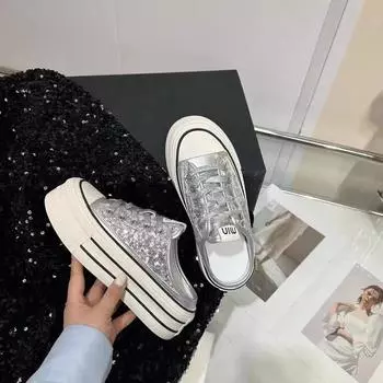 мода Новые роскошные туфли на платформе, увеличивающие рост, женские дизайнерские повседневные туфли, шикарные модные кроссовки для женщин, Zapatos Para Mujeres 36 чёрный