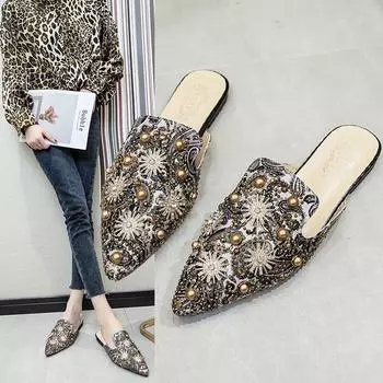 Мода Новые роскошные женские туфли Mueller женские летние тапочки женские туфли на низком каблуке плоские повседневные туфли женские тапочки 35 бежевый