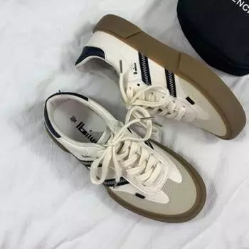 Мода Новые женские черные белые парусиновые туфли на платформе кроссовки на шнуровке удобная обувь мода на открытом воздухе универсальные спортивные вулканизированные туфли 35 бежевый