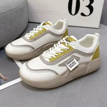 Мода Новые женские повседневные кроссовки осень-весна спортивная обувь для ходьбы удобные дышащие женские вулканизированные туфли женские кроссовки 40 жёлтый