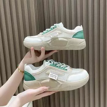 Мода Новые женские повседневные кроссовки спортивная обувь для ходьбы удобные дышащие дышащие для бега на открытом воздухе походные кроссовки для ходьбы вулканизированные туфли 35 зелёный