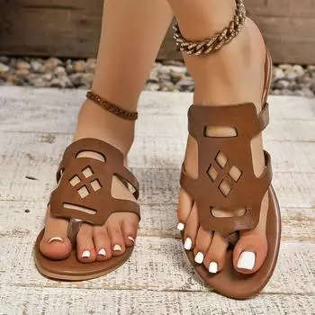 мода Новые женские сандалии на плоской подошве Летние женские повседневные удобные женские тапочки на плоской подошве Дизайнерские классические уютные женские сандалии 36 чёрный