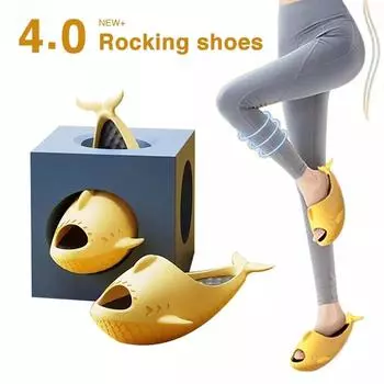 Мода Новые женские туфли-качалки для похудения Balance Twist Leg Beauty Foot Creative Home Exercise Slippers Женские тапочки на танкетке и платформе 33-36 синий