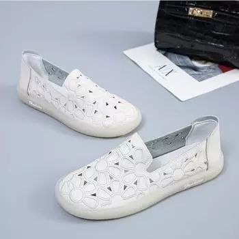 Мода Новые женские туфли на плоской подошве Слип-он Лоферы Складные туфли на плоской подошве для женщин Туфли с квадратным носком Открытые модные туфли для вечеринок Повседневная модная обувь 35 белый