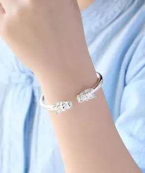 Мода Новый 925 Серебряный браслет Двойной свинцовый браслет Ювелирный подарок Resizable