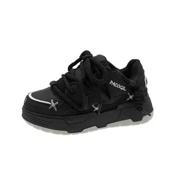 Мода Новый дизайн Женщины Мужчины Широкая подошва Пары Толстые кроссовки для бега хип-хоп Спорт Шнуровка Скейтборд Теннис Платформа Bread Shoes 38 синий