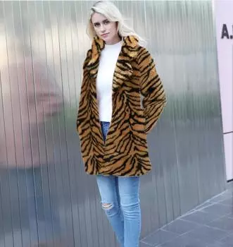 МОДА новый искусственный мех корейская версия искусственный мех костюм сексуальный белоснежный тигр узор искусственный мех куртка черно-белый выбор Одежда S белый