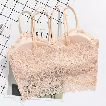 мода новый кружевной нагрудный бандаж красивая спина анти-легкий топ-труба женские маленькие подтяжки массажная накладка на грудь жилет One size fits all белый