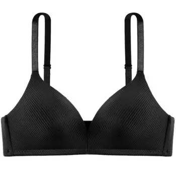 мода новый модный женский бюстгальтер Lift Up бесшовный без следов без стальных колец удобный дышащий большой размер AB чашка нижнее белье 32/70 AB чёрный