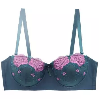 Мода Новый Сексуальный Вышитый Бюстгальтер Дамы Собирают Большой Бюст Бюстгальтер Большой Размер Регулируемое Нижнее Белье Французское Нижнее Белье Женщин 85C