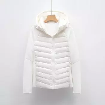 МОДА новый зимний новый пуховик женский простой повседневный с капюшоном для спорта на открытом воздухе бег фитнес топ Одежда S чёрный