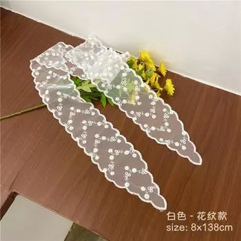 Мода Однотонный Кружевная Вышивка Женский Шарф для Волос Корейский Стиль Волосы Длинные Ленты Шарф Резинки для Волос Головной Убор