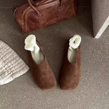 мода осень новые плоские туфли одинарные женские модные туфли с круглым носком и глубоким ртом без застежек мягкая подошва нескользящие низкие туфли 35 серый