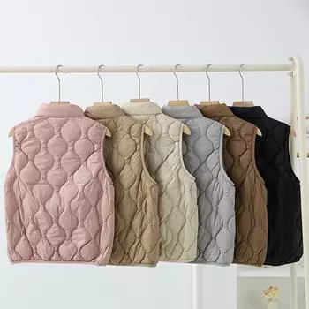МОДА Осень-зима новый женский пуховый жилет с воротником-стойкой, узором в виде тыквы, застежкой-молнией, без рукавов, универсальный тонкий легкий жилет M