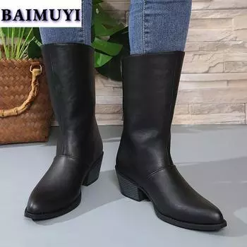 мода остроносые сексуальные женские ботильоны на высоком каблуке 2025 трендовые молния модные новые ботинки челси повседневные туфли-лодочки готические женские ботинки 36 чёрный