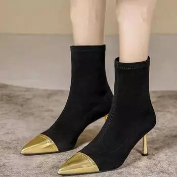 мода остроносые высокие каблуки женские сексуальные туфли модные роскошные ботильоны 2025 трендовые дизайнерские туфли на шпильках туфли на каблуках женские ботинки 34 чёрный
