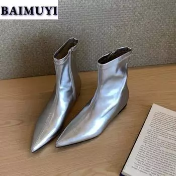мода остроносые женские ботильоны на высоком каблуке туфли челси женские осень 2024 тренд роскошные туфли-лодочки для вечеринок мягкая кожа готические туфли женские 35 бежевый