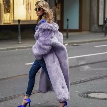 МОДА Пальто в европейском стиле с длинным ворсом модное уличное хипстерское зимнее утолщенное пальто с искусственным мехом с лацканами женская одежда Одежда S флуоресцентный зеленый