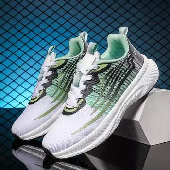 Мода PARZIVAL Модные мужские кроссовки из сетки Повседневная обувь на шнуровке Дышащие легкие кроссовки для бега Мужская обувь Летняя теннисная обувь 39 серый